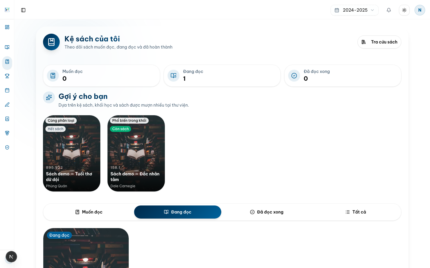Kệ sách cá nhân — Desktop