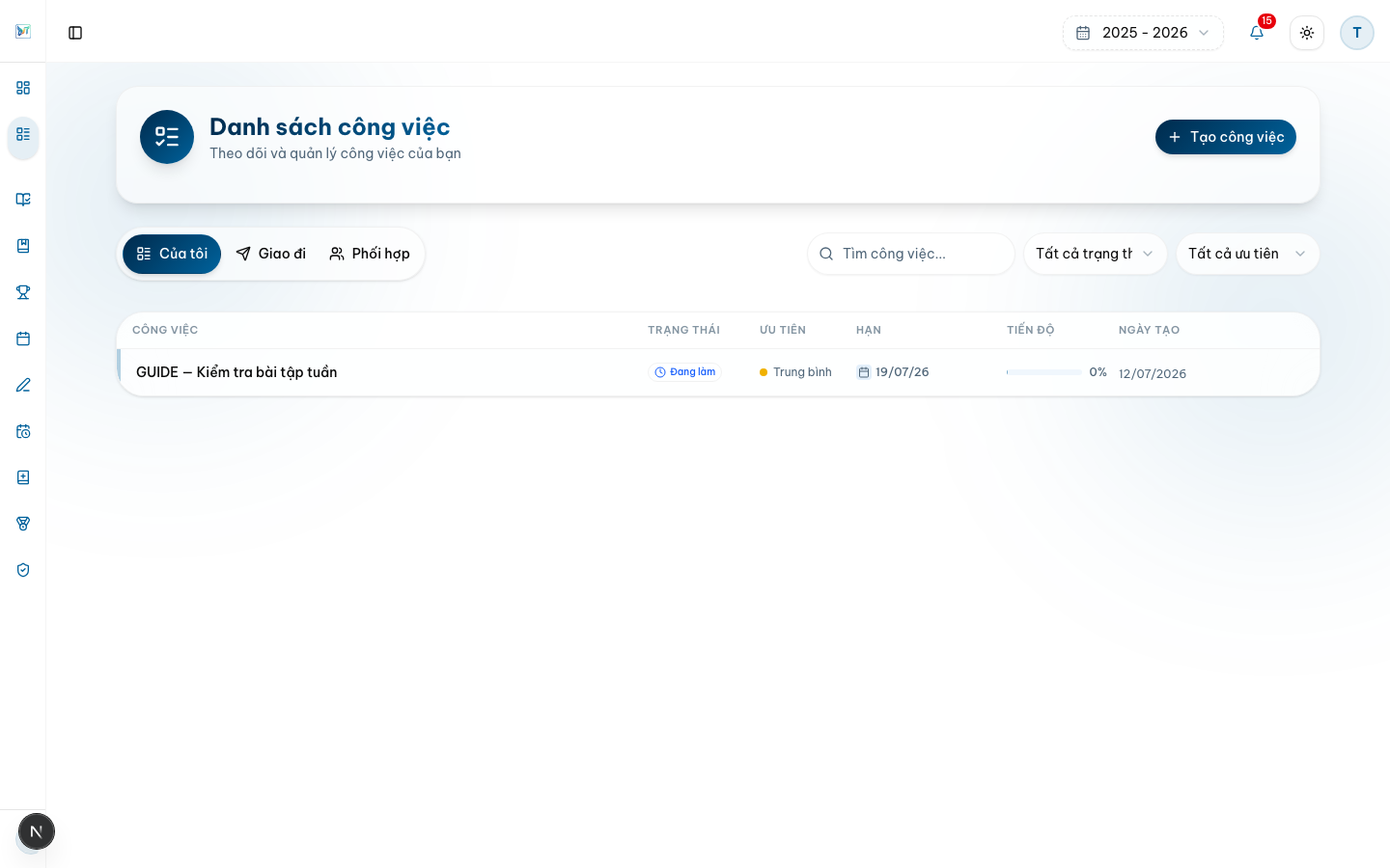Xem và hoàn thành công việc — Desktop
